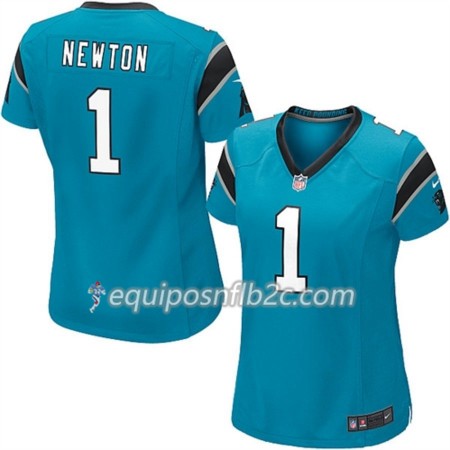 Camiseta Mujer NFL Carolina Panthers Cam Newton 1 Nike Azul 